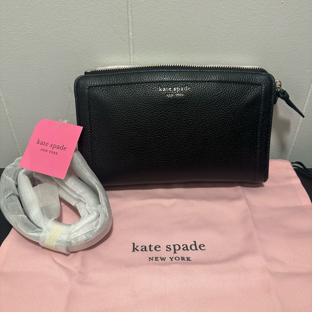Kate Spade Black Pebble Leather Crossbody purse ♠️